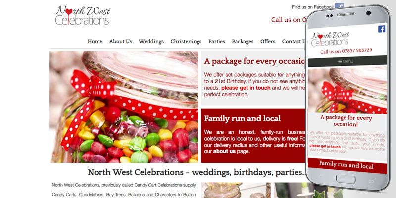 northwestcelebrations.co.uk screenshot